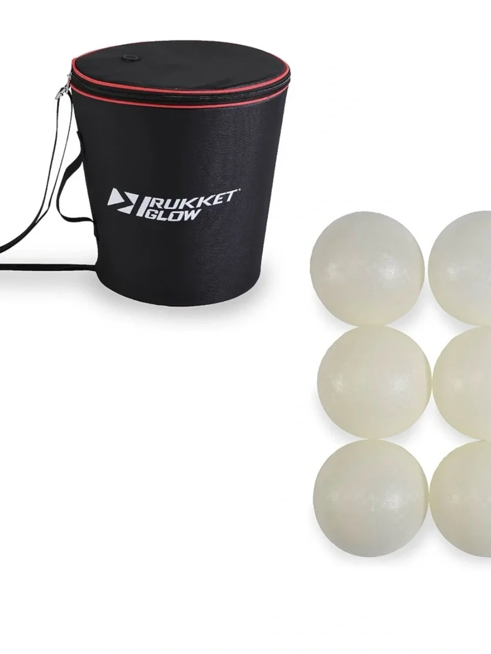 Rukket Glow Black Carrying Bucket with White Glow Dodge Balls (6-Pack) New